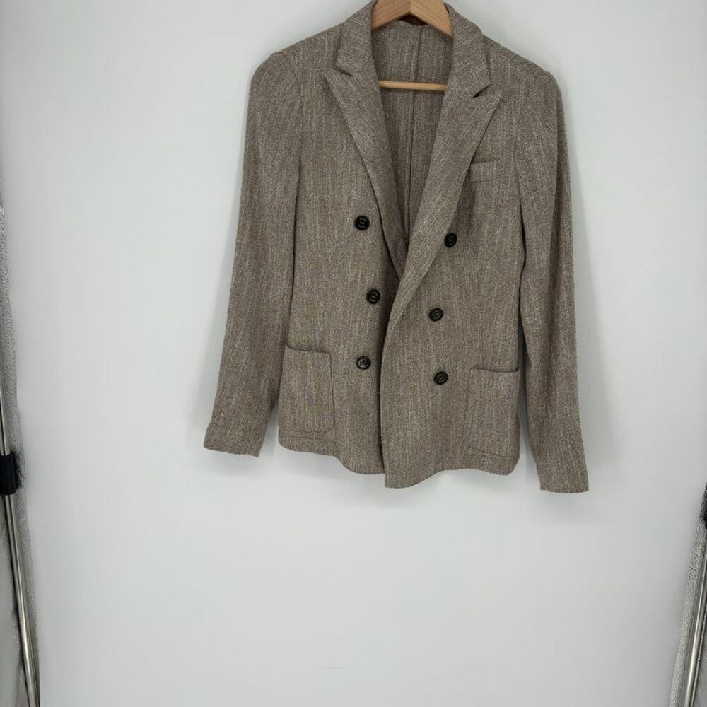 Eleventy Women's Double-Breasted Tan Blazer size 40